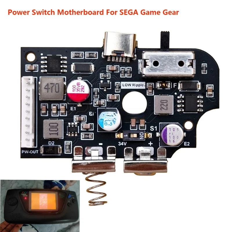 V2 USB-C Power Board Replacement PCB Board Power Switch Motherboard High Quality Accessory for SEGA Game Gear GG Console Repair