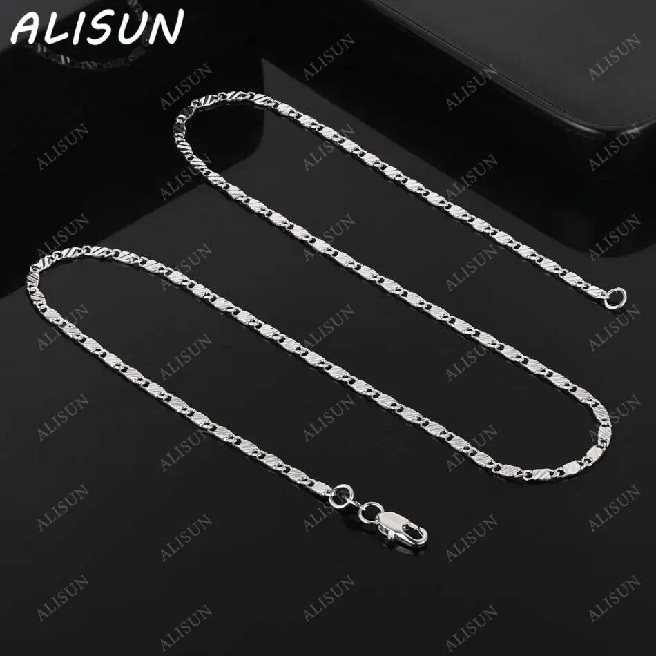 

ALISUN 925 Sterling Silver 40-75cm Geometric Necklace For Women Men Anniversary Gift Popular Wild Fashion Romantic Jewelry