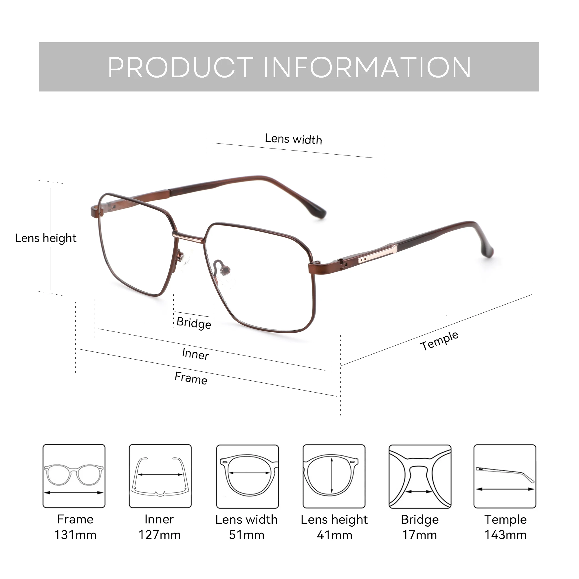 ZENOTTIC (S Size) High-quality Metal&Acetate Prescription Glasses For Men Polygon Anti Blue Light Photochromic Optical Eyewear
