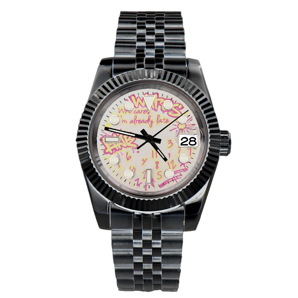 Graffiti Luxury Watch with NH35 Movement, Waterproof