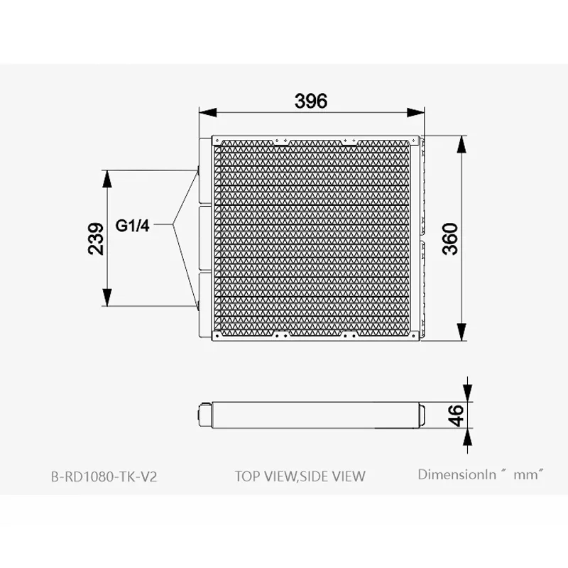 Bykski B-RD1080-TK-V2, 1080mm Voll kupfer PC Wasser kühlung Kühler 46mm dick, wasser gekühlte Reihen halterung 12cm Lüfter Liquild Kühler