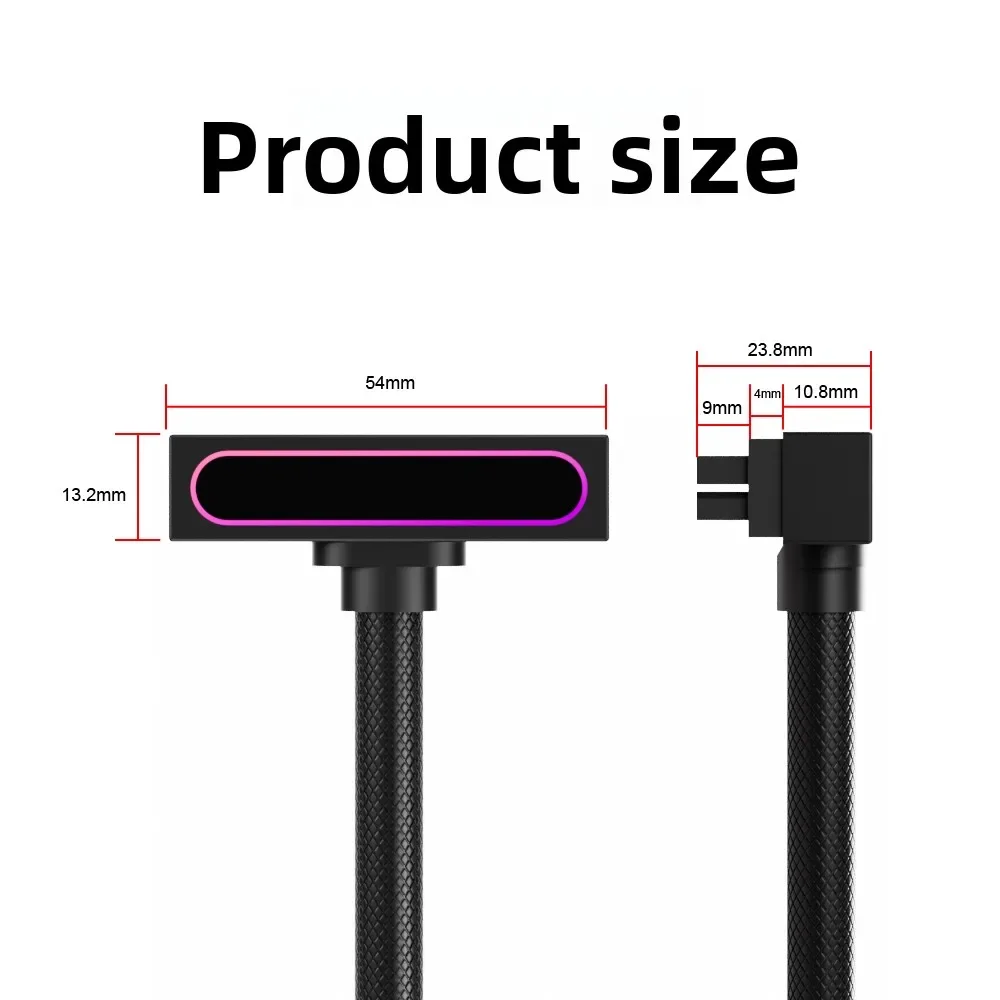 Side Out 24PIN Desktop Computer Graphics Card Power Extension Cable ARGB Shenguang Synchronization