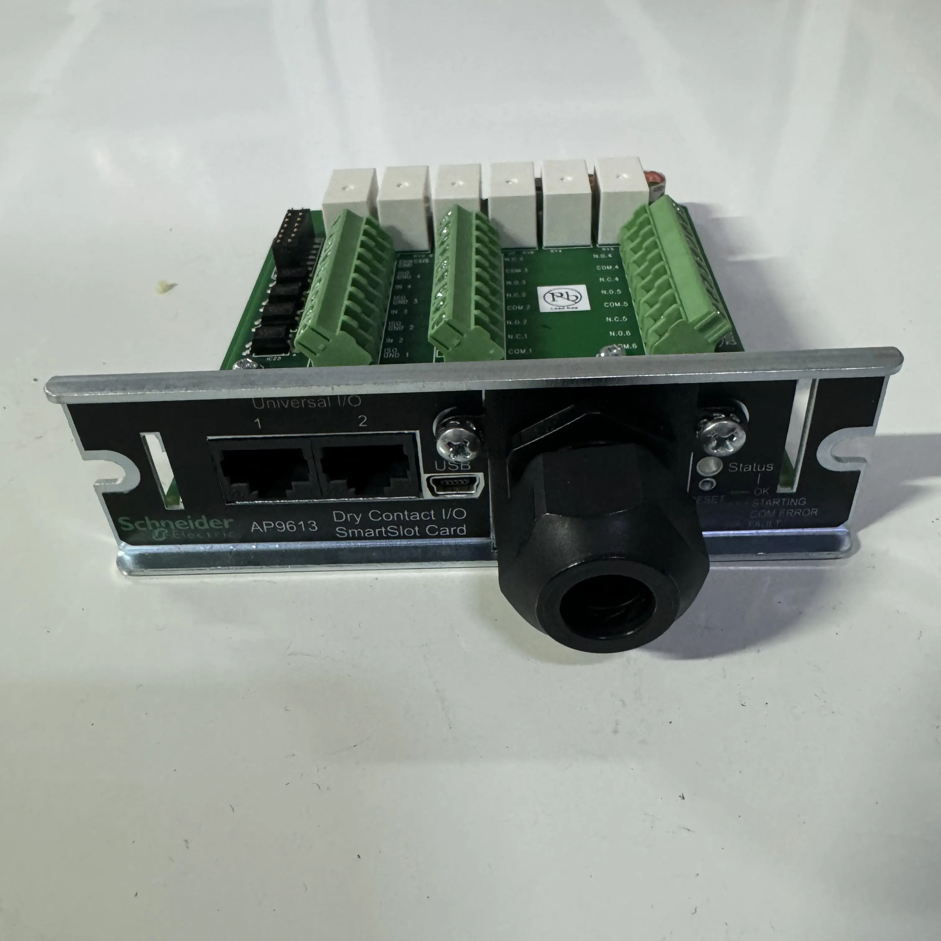 SCHNEIDER ELECTRIC AP9613 DRY CONTACT I/O SMARTSLOT CARD 640-9613-Z REV10