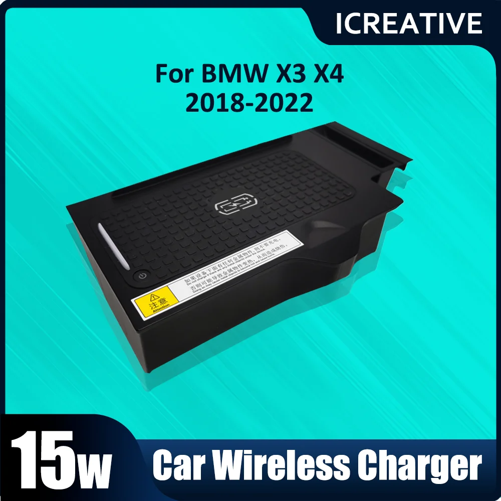 

Беспроводное Автомобильное зарядное устройство QI для BMW X3, X4, 2018, 2019, интеллектуальный инфракрасный Автомобильный держатель для телефона с быстрой беспроводной зарядкой для iPhone, Iphone A