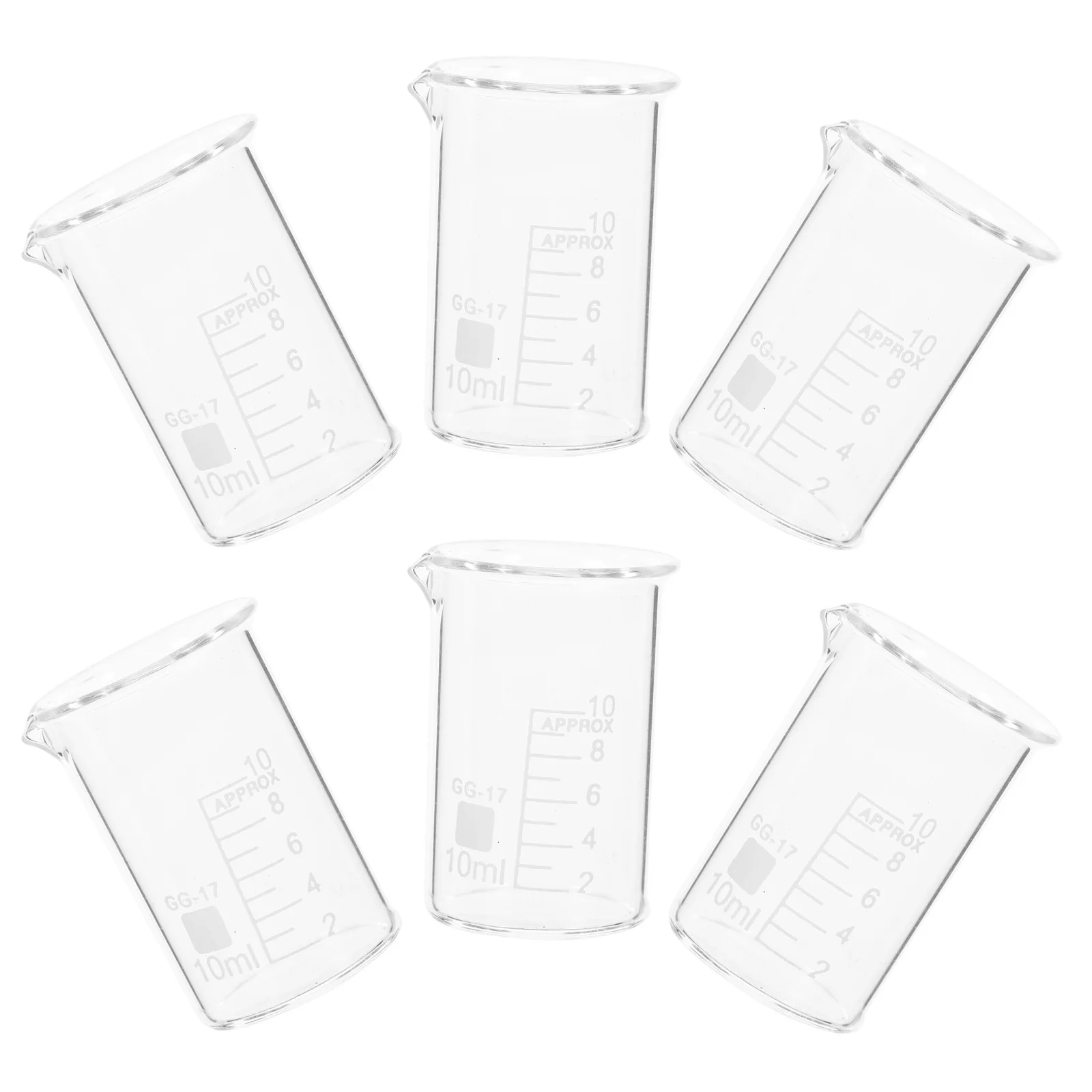 

6Pcs Heat Resistant Measuring Beakers Set Glass Lab Equipment for Liquid Measurement Chemistry Projects Baking Solvents