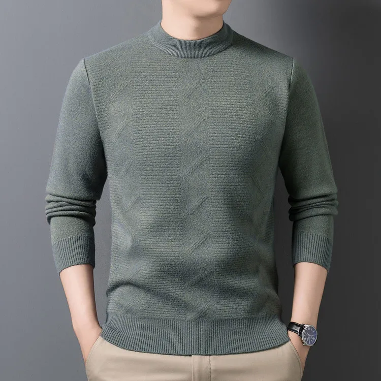 

Casual Sle Knitted Sweater round Ne Straight Tube Knitwear Comfortable Midweight Long Sve Men's Faion Ciwalk