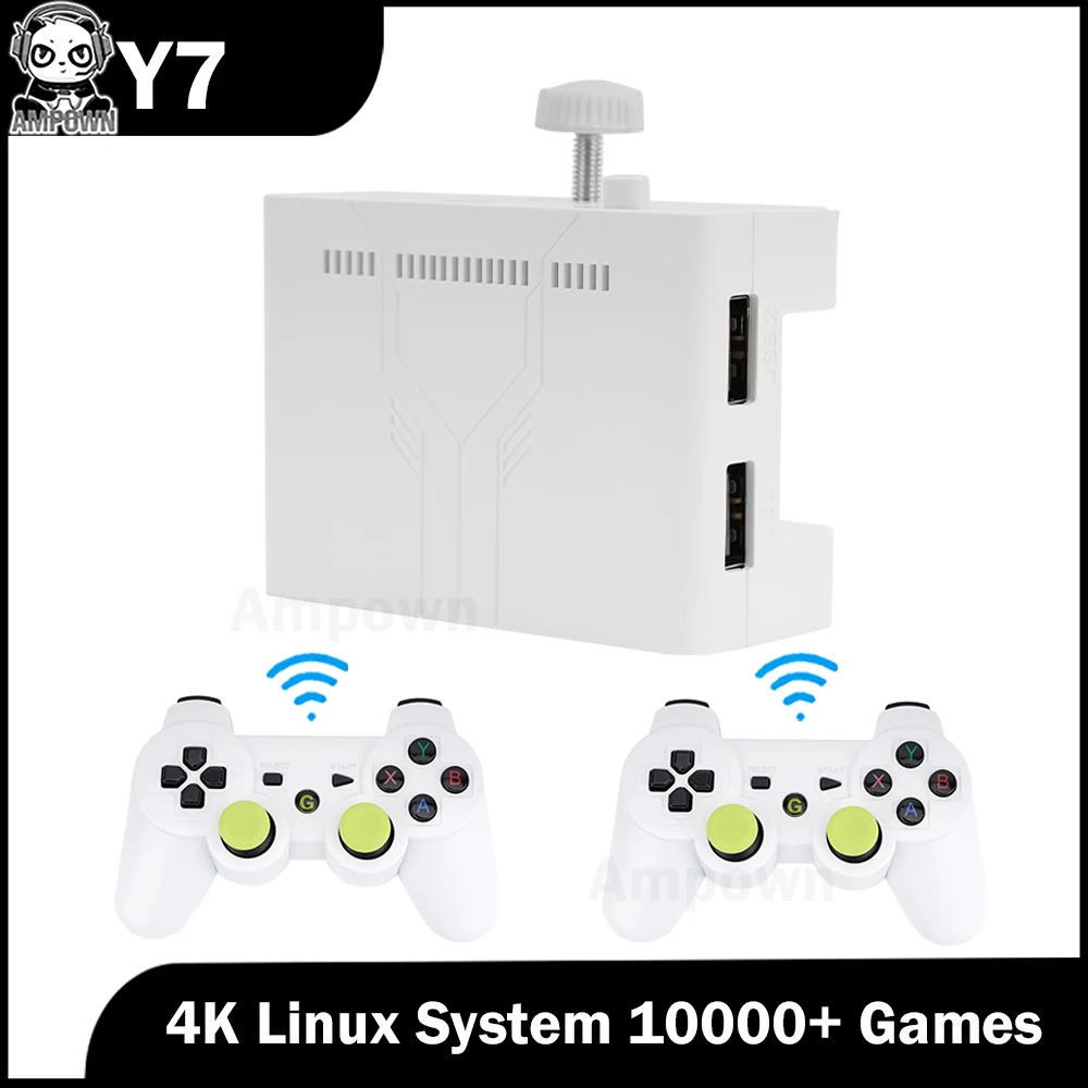 

Ampown Y7 128G 256G Linux System 4K Video Game Console LPDDR4 2GB TV Box Wireless Controller Retro Game 10000+ Support GBA PSP