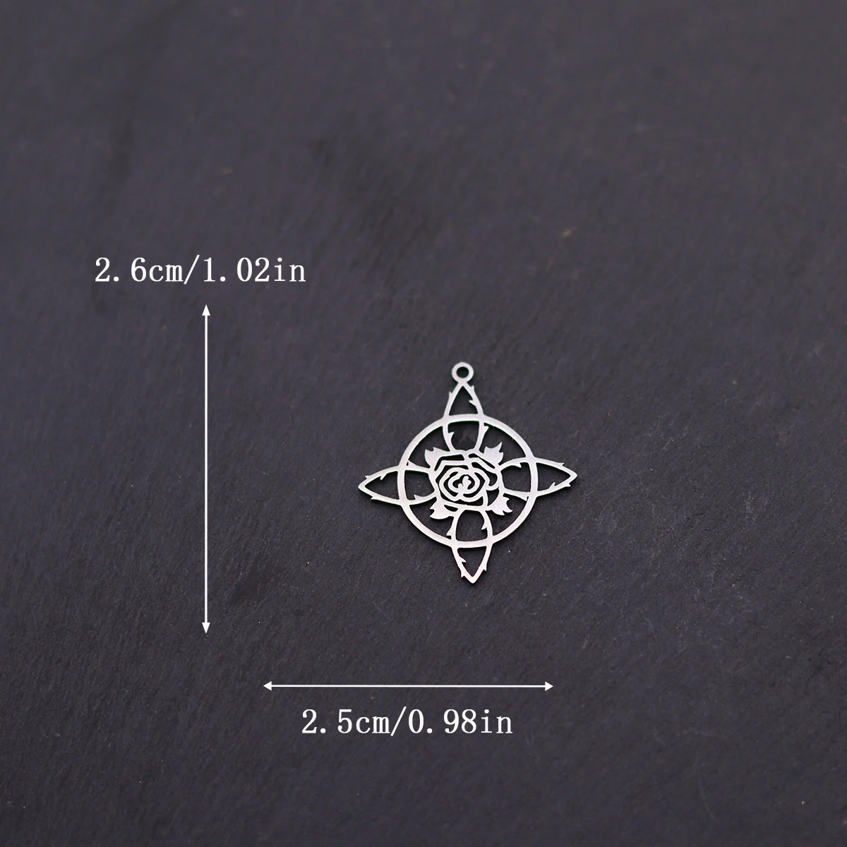 3pcs Stainless Steel Witch Knot Rose Thorn Pendant Romantic Charms For Jewelry Making DIY Necklace Earring Accessories