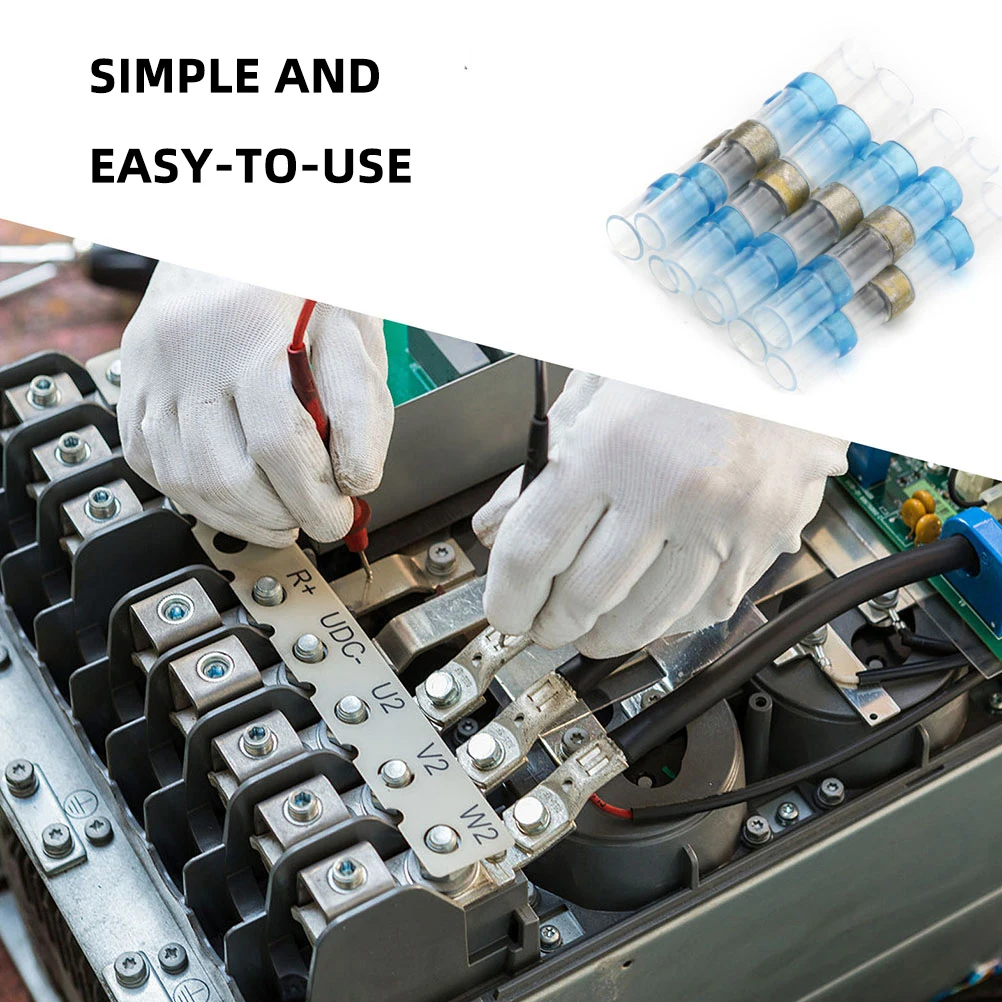 

200 Pcs Wire Terminals Sealing Connectors Electrical Heat Shrink Insulated Tin Automotive Waterproof Butt Solderless Wire End