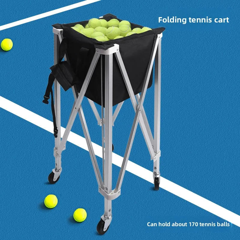 Foldable Tennis Cart Aluminum Alloy Portable Coaching Cart Factory Direct Tennis Storage Box Cart Coach Cart Tennis Cart