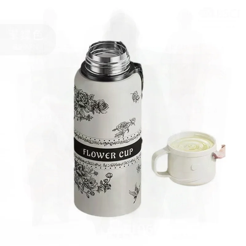 

Чашка-термос Gardenia, большая емкость, бутылка для воды из нержавеющей стали 316, мужская и женская студенческая чашка для чая с ручкой, термобелье