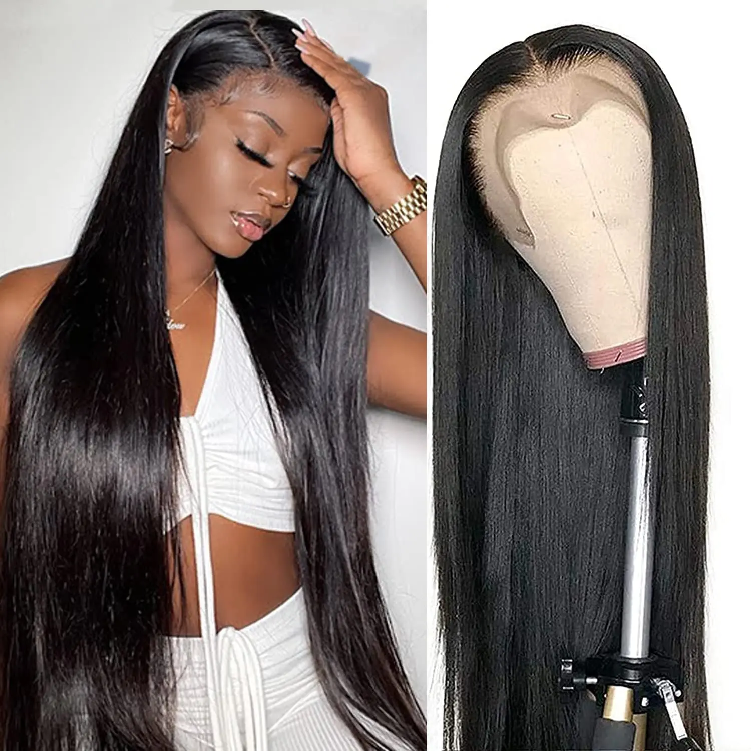 30 inch Straight Lace Front Wigs Human Hair 13x4 Hd Lace Front Wig Pre Plucked Brazilian Remy Hair 13x6 Lace Front Glueless Wig