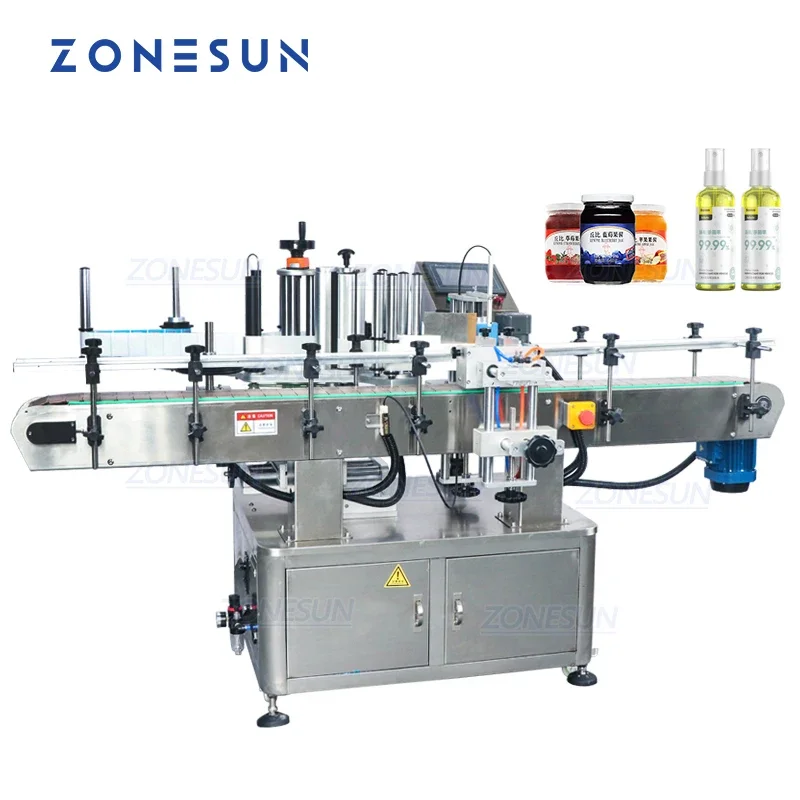 ZONESUN Automatic Round Bottle Labeling Machine Label Applicator for Bottles Wrap Around Labeler ZS-TB260