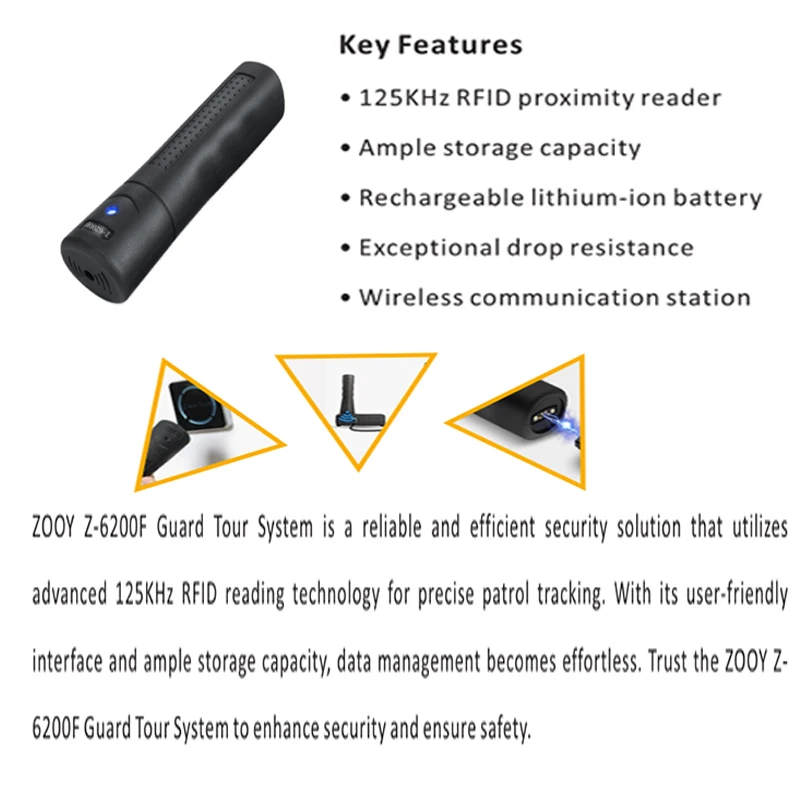 ZOOY PATROL Z-6200F+ Offline Watchman  automatic sensing, built-in battery, metal shell, waterproof, shockproof