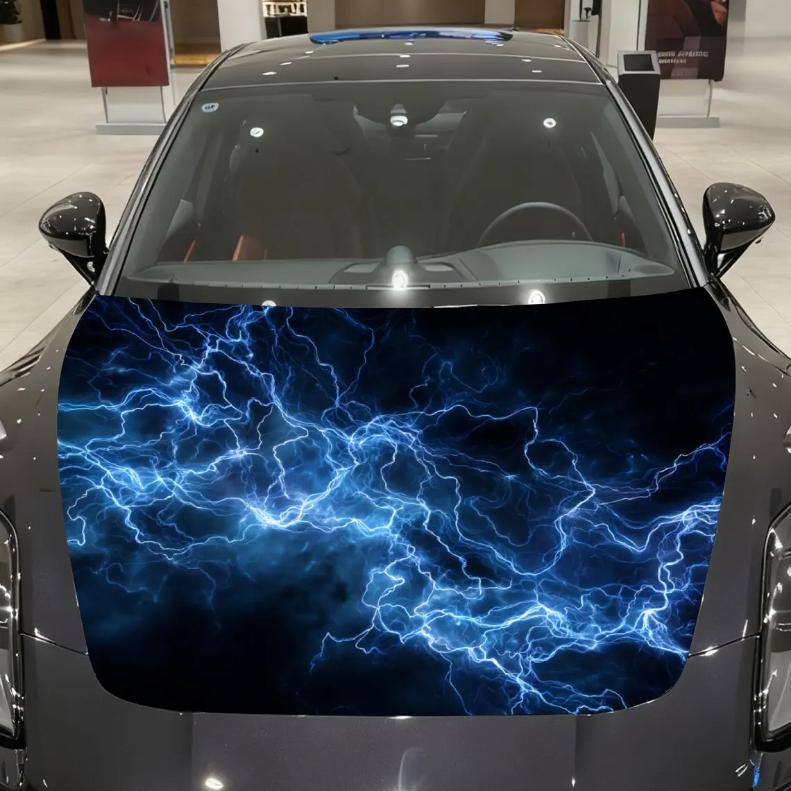 

Blue Light Pattern Car Hood Stickers, Decorative Car Packaging Paper, Bold Designs, Halloween Decorations, Car Parts Accessories