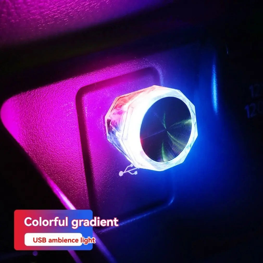 Mini lumière ambiante LED USB pour voiture, lampes décoratives pour environnement intérieur, PC automatique, ordinateur portable, Plug Play, escales