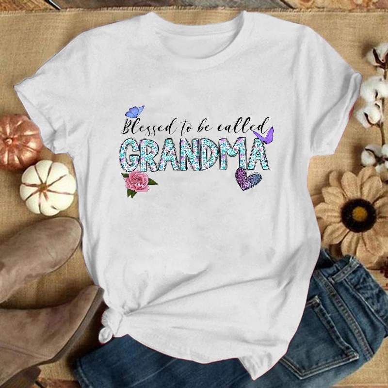 Colors Women Fashion Short Sleeve Tee Shirt Blessed To Be Called  T Shirt Casual  Summer  T-Shirt Top