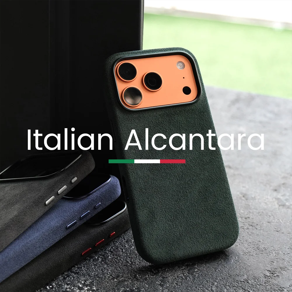 

Чехол ALCANTARA для iPhone 17, Pro и Pro Max, совместимый с роскошными чехлами для телефонов MagSafe из искусственной кожи, замши Supercar