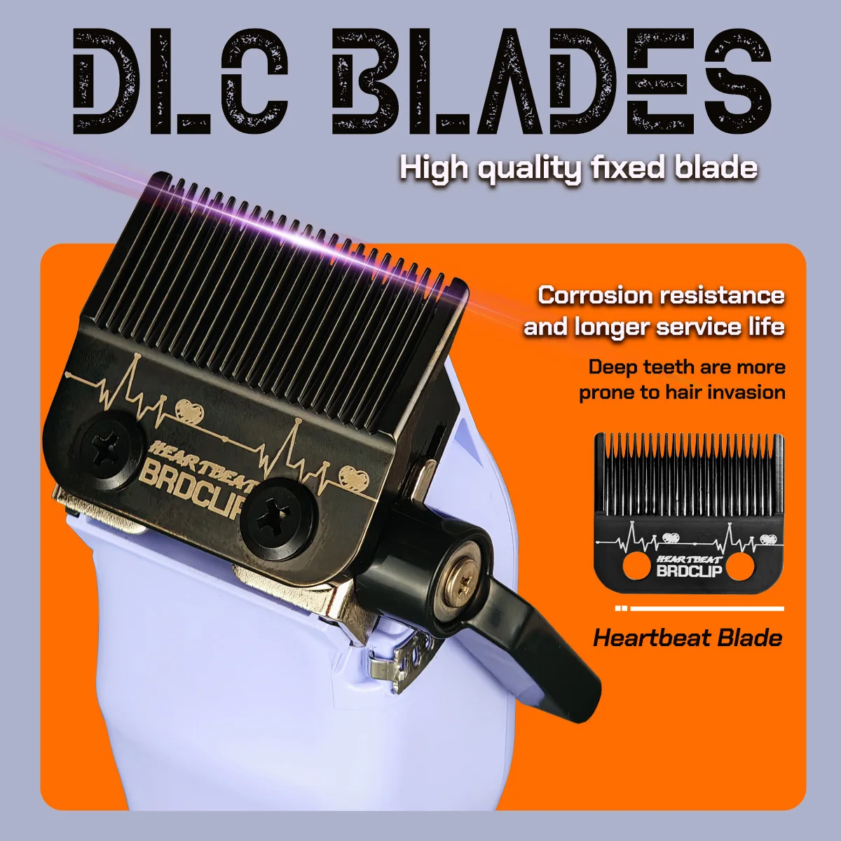 المهنية BRD 108 109 609 مقص الشعر الكهربائية الشعر المتقلب DLC تتلاشى شفرة مع قاعدة صالون حلاقة للرجل آلة حافة Trimme #3