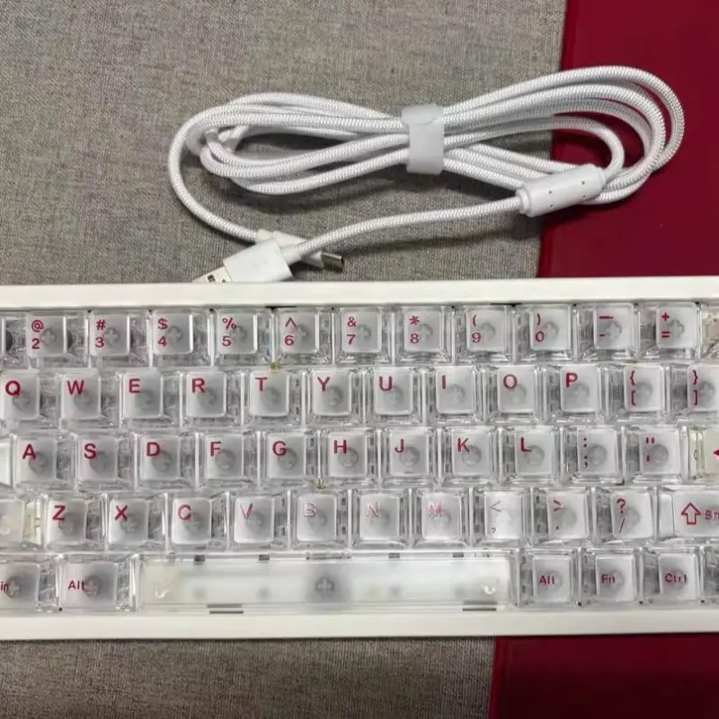 PMO Shenlin GL68 Wired Magnetic Switch Gaming Keyboard 68 Keys Dual‑Driver Dot‑Matrix Screen RGB For FPS Valorant Desktop PC