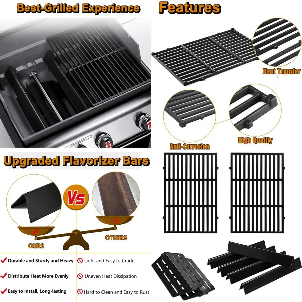 

Weber Genesis E310 E330 S330 EP310 S310 S320 Grill Replacement Parts: 7620 7621 62783 Flavorizer Bars, 65505 Heat Deflectors, 75