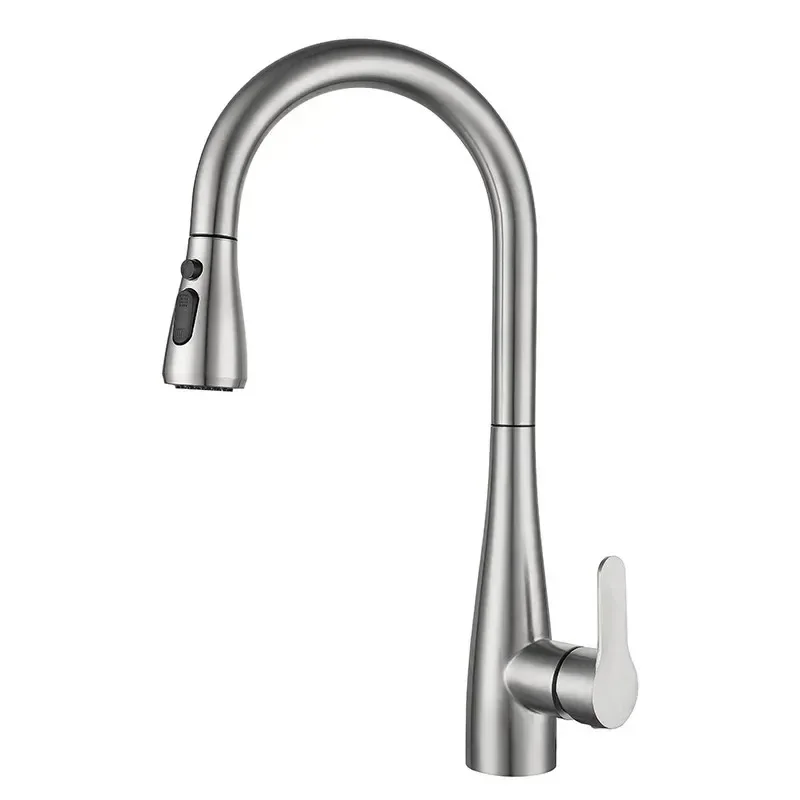 Kitchen faucet, stainless steel pull-out faucet, vegetable basin sink hot and cold faucet