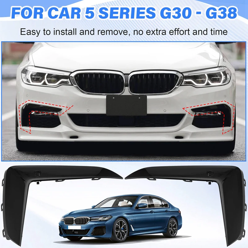 สําหรับ BMW 5 Series G30/G38 กันชนหน้าซ้าย/ขวา Moulding Strip 51118747845 51118747846   คิ้วคิ้วกันชนหน้า