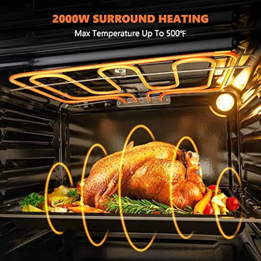 thermomate 24" Built-in Electric Oven with 5 Cooking Functions, 2.3 Cu.ft. Electric Wall Ovens with Stainless Steel Finish