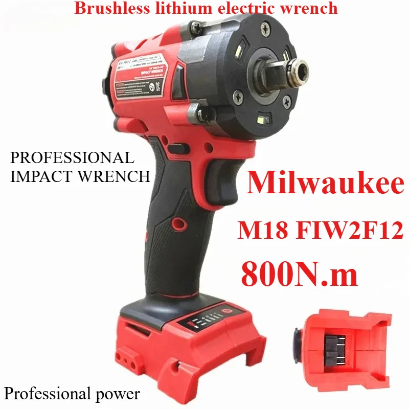 

Milwaukee Brushless Cordless 18V Battery 1/2 Electric Wrench Car Truck Repair Screwdriver Impact Drill Rechargable Power Tools