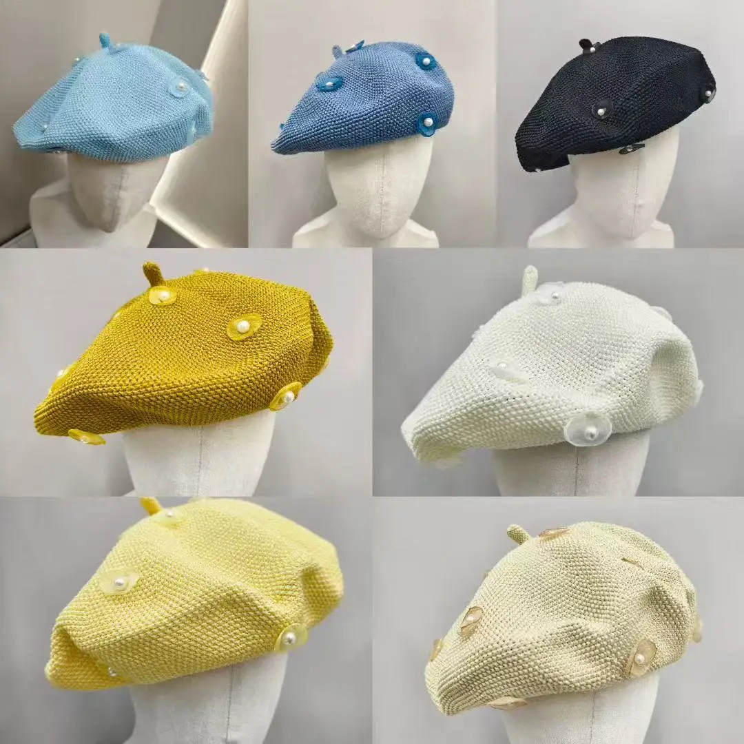 New Women's Spring And Summer Fashion Breathable Beret Thin Breathable Painter's Hats Retro Tidal Current Beilei Caps