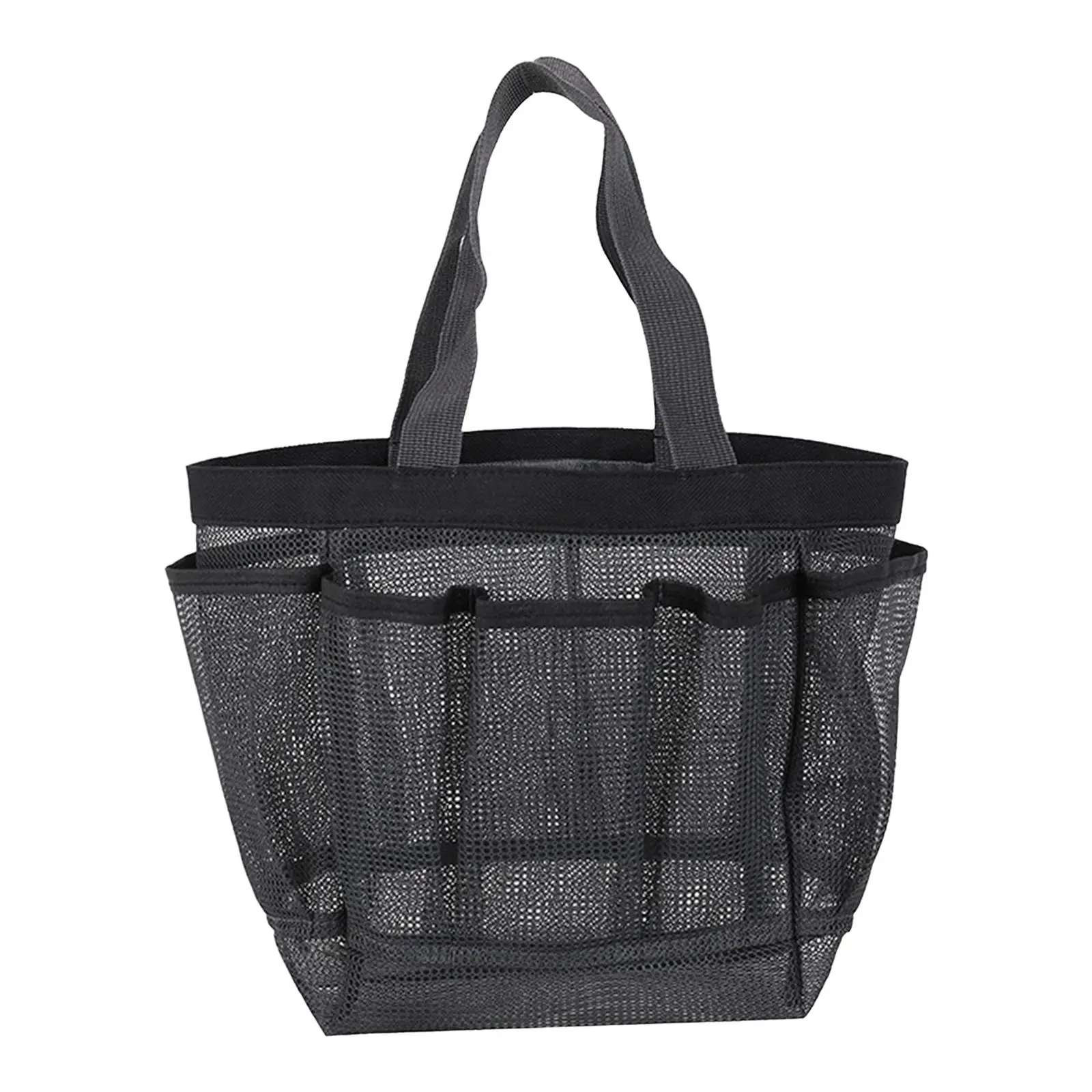 Immagine 4: Borsa da viaggio in rete per trucchi, organizer pieghevole per articoli da toeletta, cestino in nylon per doccia, campeggio, dormitorio universitario e accessori