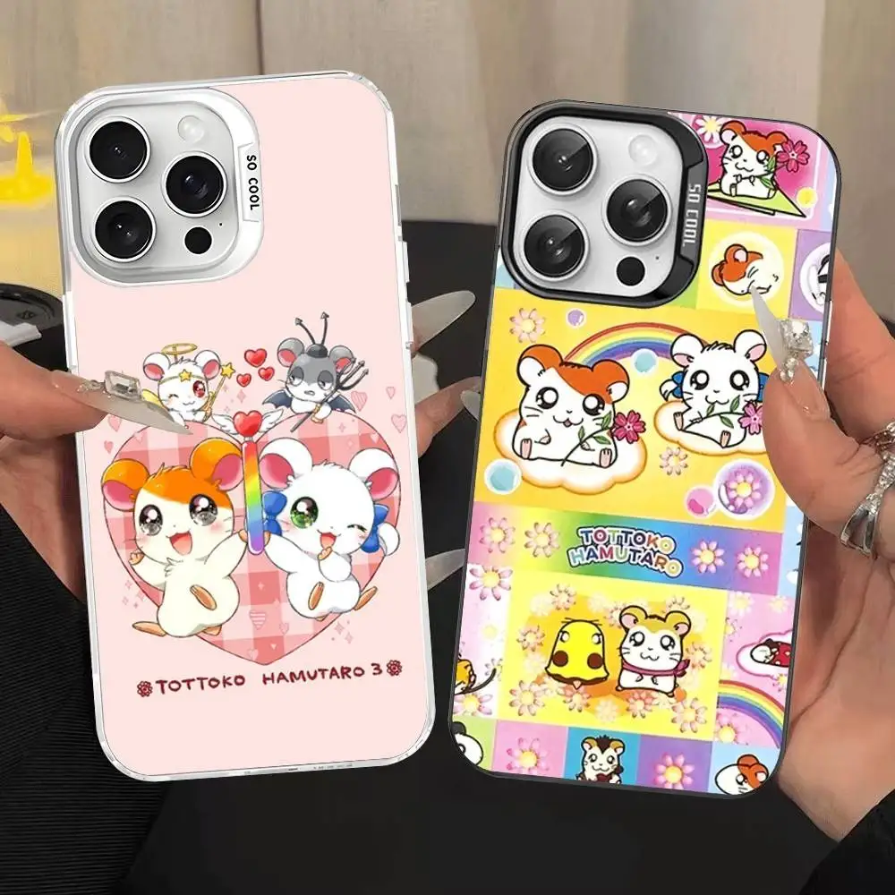 Hamtaro Cute Hamster Kawaii Lovely Phone Case For IPhone 16 15 14 13 12 11 17 Pro MAX Plus Pro Matte Shockproof Cover