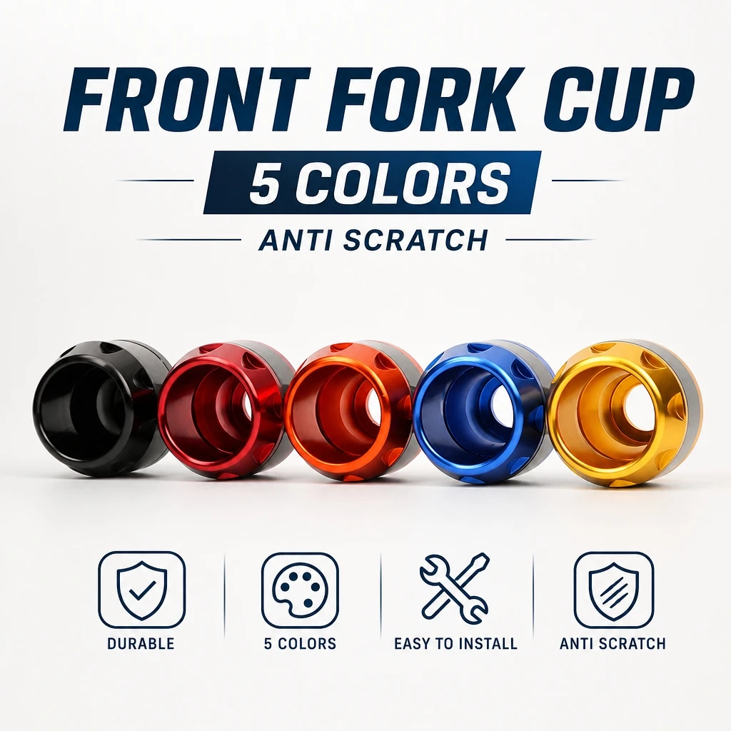 Motorbike Front Fork Anti‑Crash Slider Cup,Colorful CNC Aluminum Carbon Fiber Look Protector for Electric Scooter Mod Accessorie