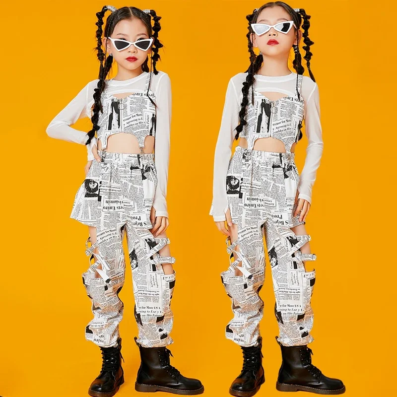 

Girls Catwalk Show Stage Costumes Kids Jazz Dance Clothing Hip Hop Trend Clothes Children Street Dance Stage Outfits