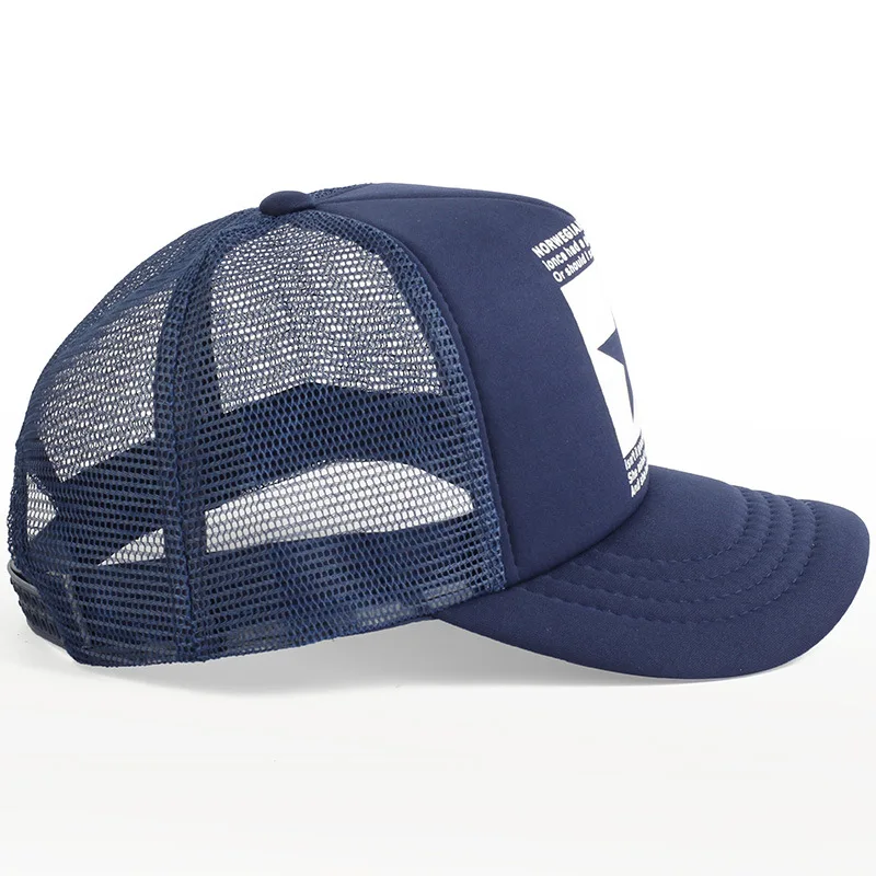 Bonés de beisebol em malha para homens e mulheres, chapéu snapback estrela respirável, chapéu do camionista esporte ao ar livre, moda verão, drop