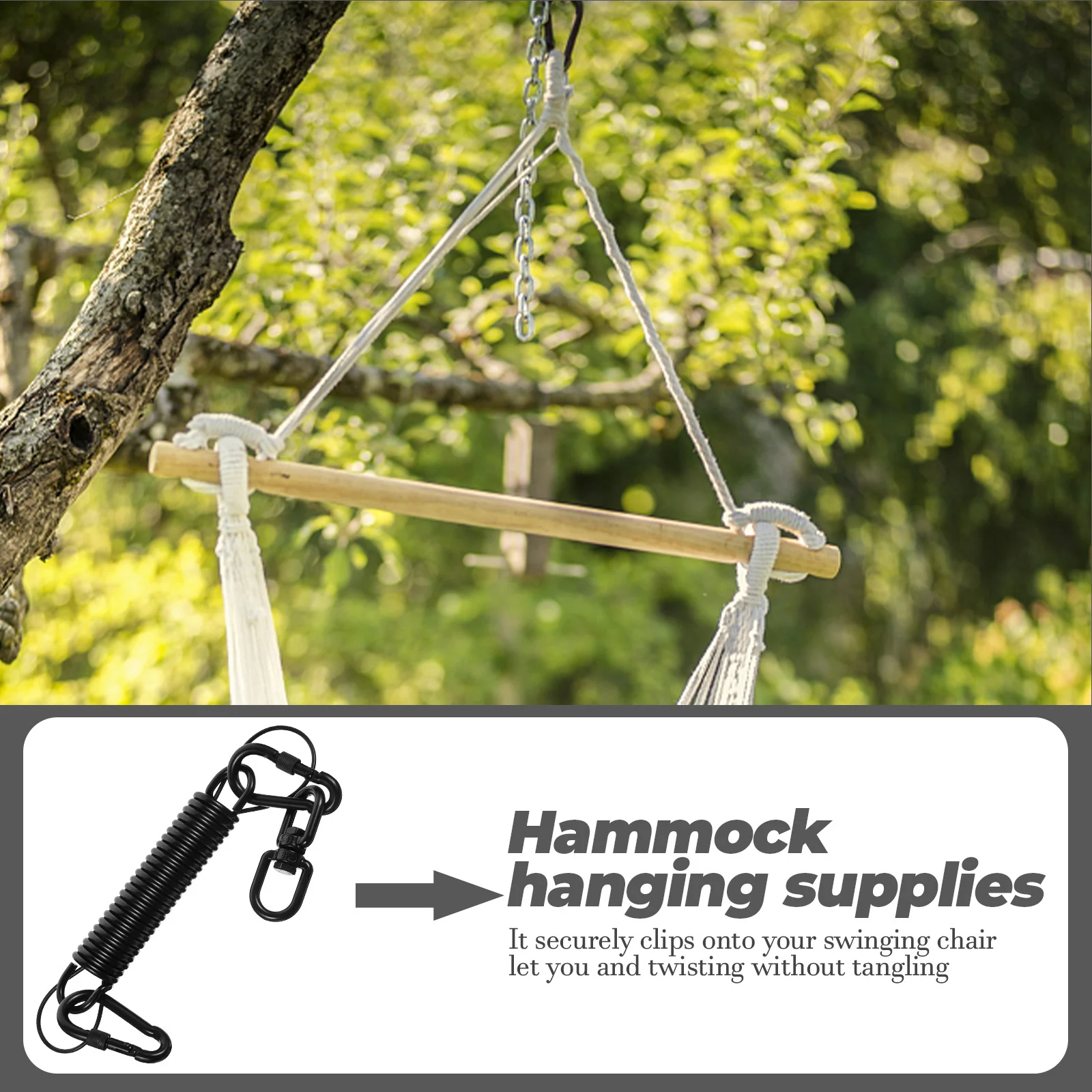 

Heavy Duty Swing Spring Iron Stainless Steel Multi Functional Hammock Chair Swing Hanging Kit Porch Outdoor Use