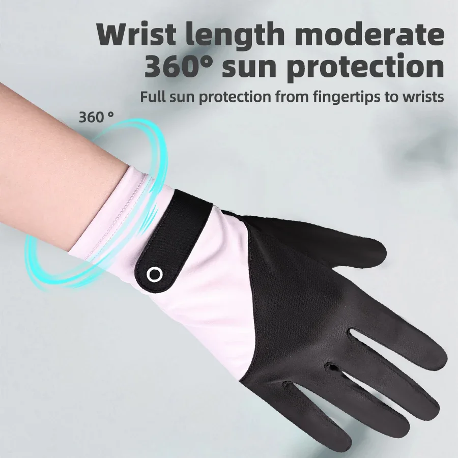 Anti-uv sport ciclismo antiscivolo traspirante UPF 50 guanti da ciclismo guanti estivi per la protezione solare in seta di ghiaccio guanti Touch Screen da donna