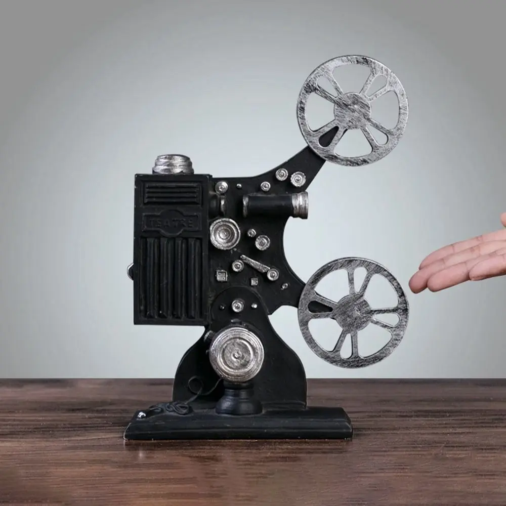 Vintage Movie Film Projector Sculpture 9.2inch Tall Table Decoration Old Fashion Show for Bedroom Exquisite Lightweight