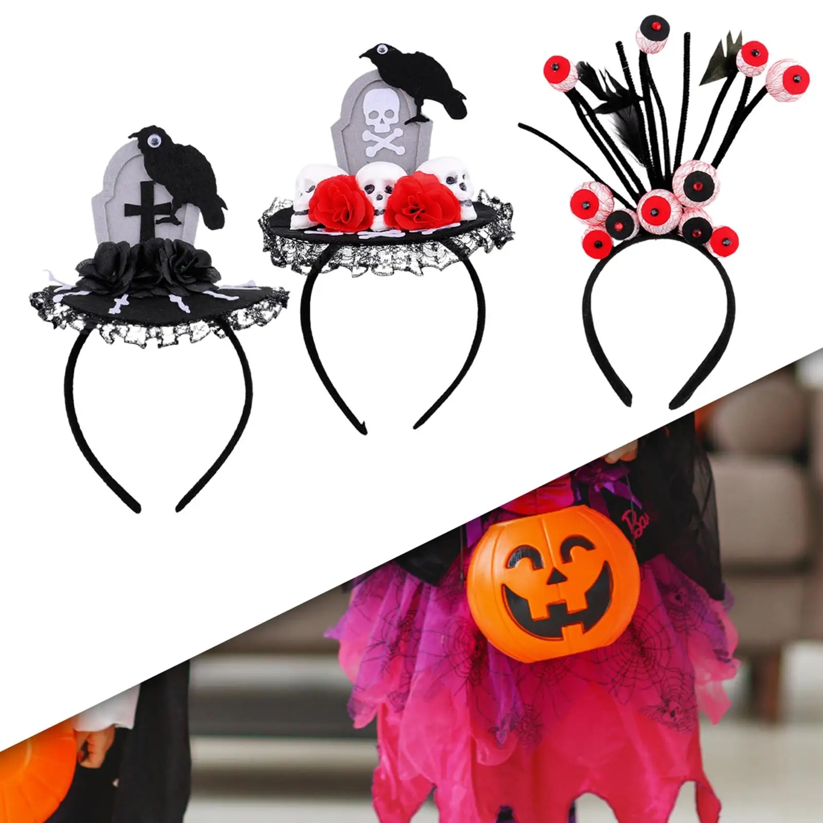 Halloween Headband Costume Accessories for Women Girls Headpiece for Role Play Masquerade Festival Stage Performances Party