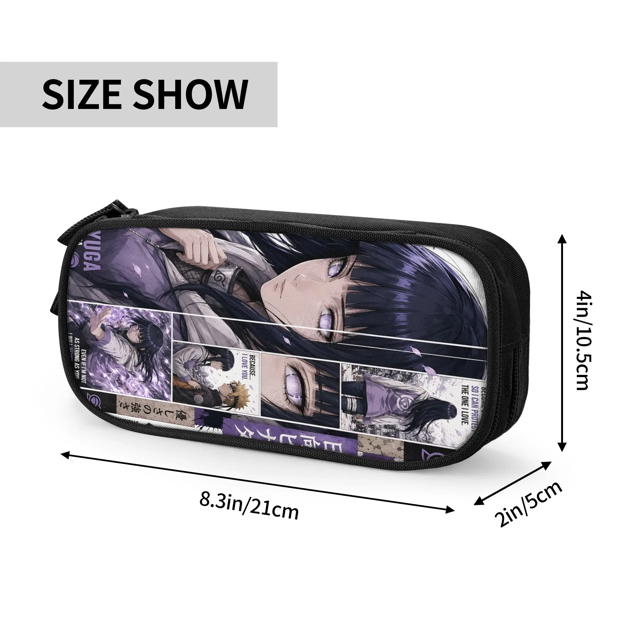 Custom Naruto Anime Theme Large Capacity Bags for Child Hinata School Pencil Bag for Boys Gilrs Kids
