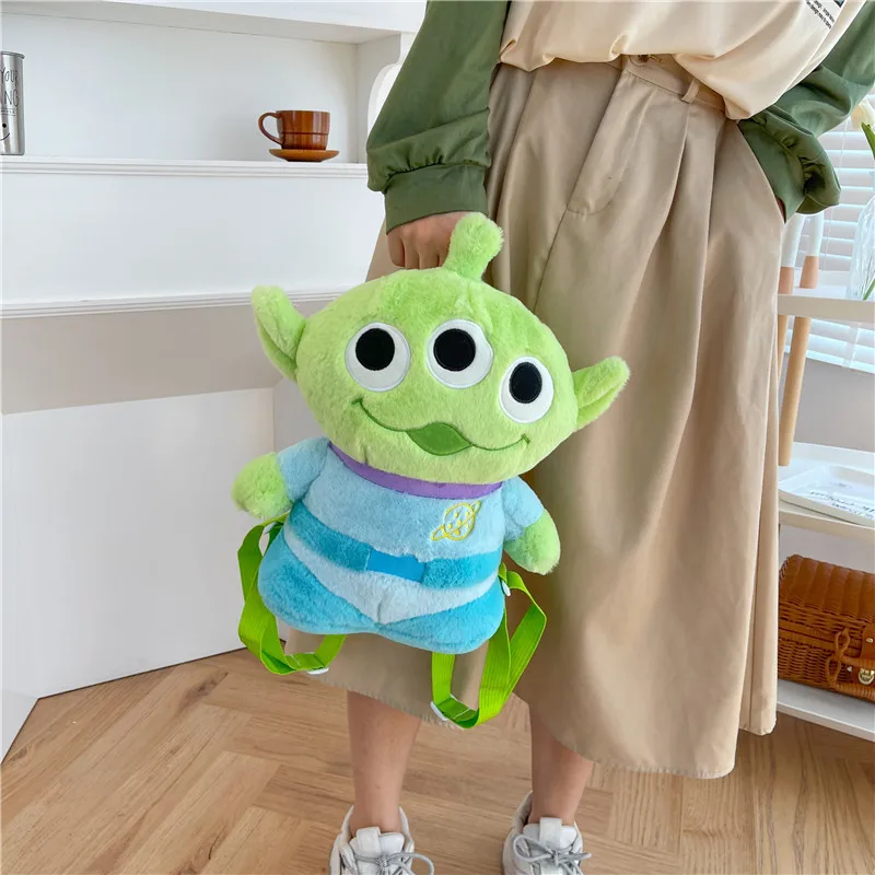 New Genuine Disney Toy Story Alien Plush Schoolbag Backpack Kawaii Soft Cartoon Stuffed Toy Child Kawaii Backpacks For Children