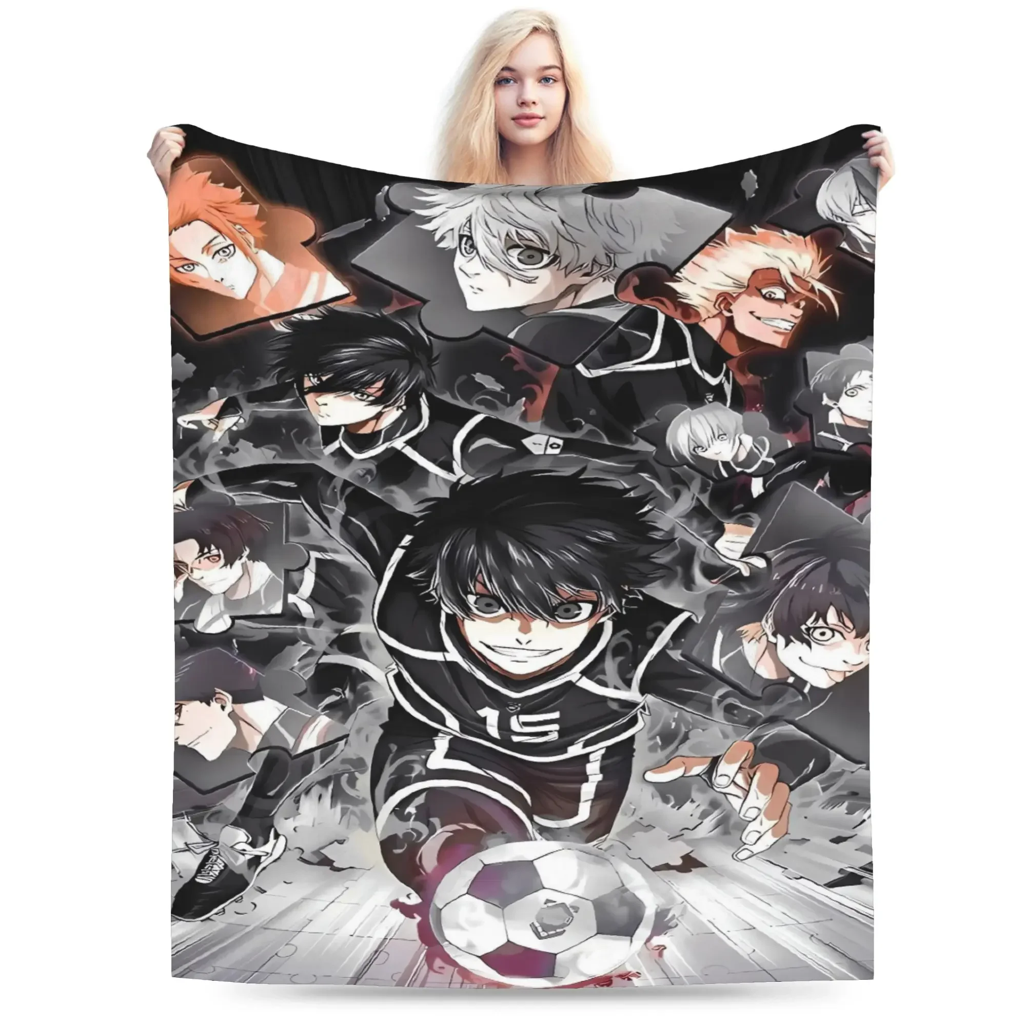 

Мягкое теплое фланелевое одеяло с синим замком для детей и взрослых, идеально подходящее для путешествий, гостиной, дивана или покрытия на кровать