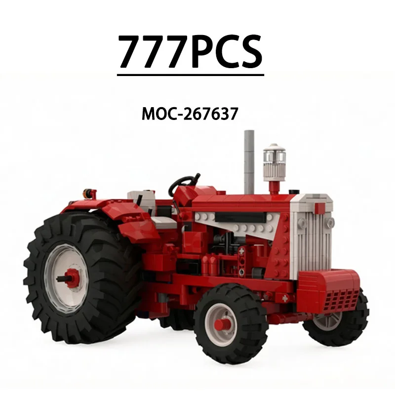 MOC-267637 Building Block Agricultural Tractor Model, 777 Pieces, Toy, Birthday, Christmas, New Year Holiday Gift