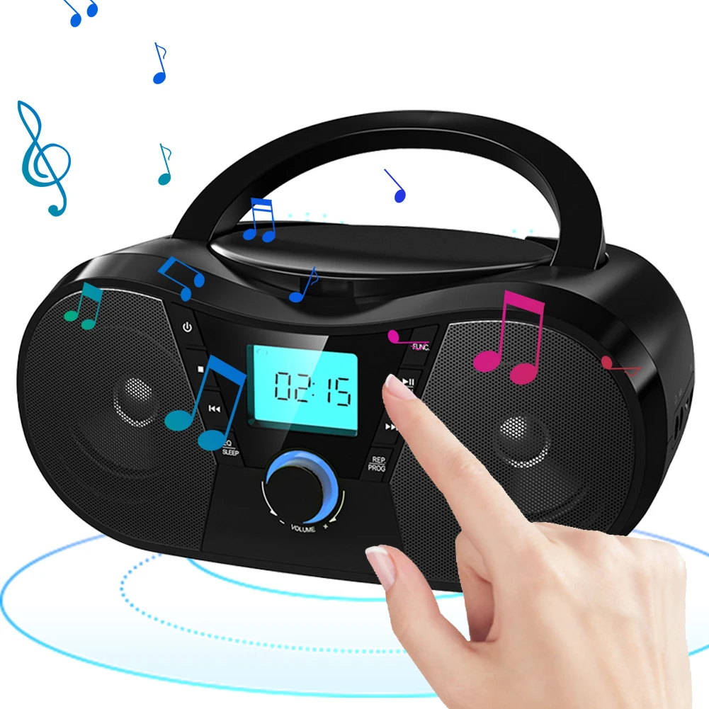 X9D CD Player Boombox Cassette Player with FM Radio Bluetooth USB MP3 Stereo Music Player CD Player Boombox with 3.5mm Aux Jack