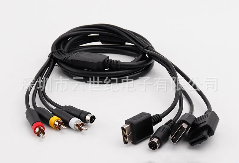 Câble S-vidéo AV multi-en 1 pour console de jeu Sega Saturn SS DC PS1 PS2 SNES SFC N64 NGC