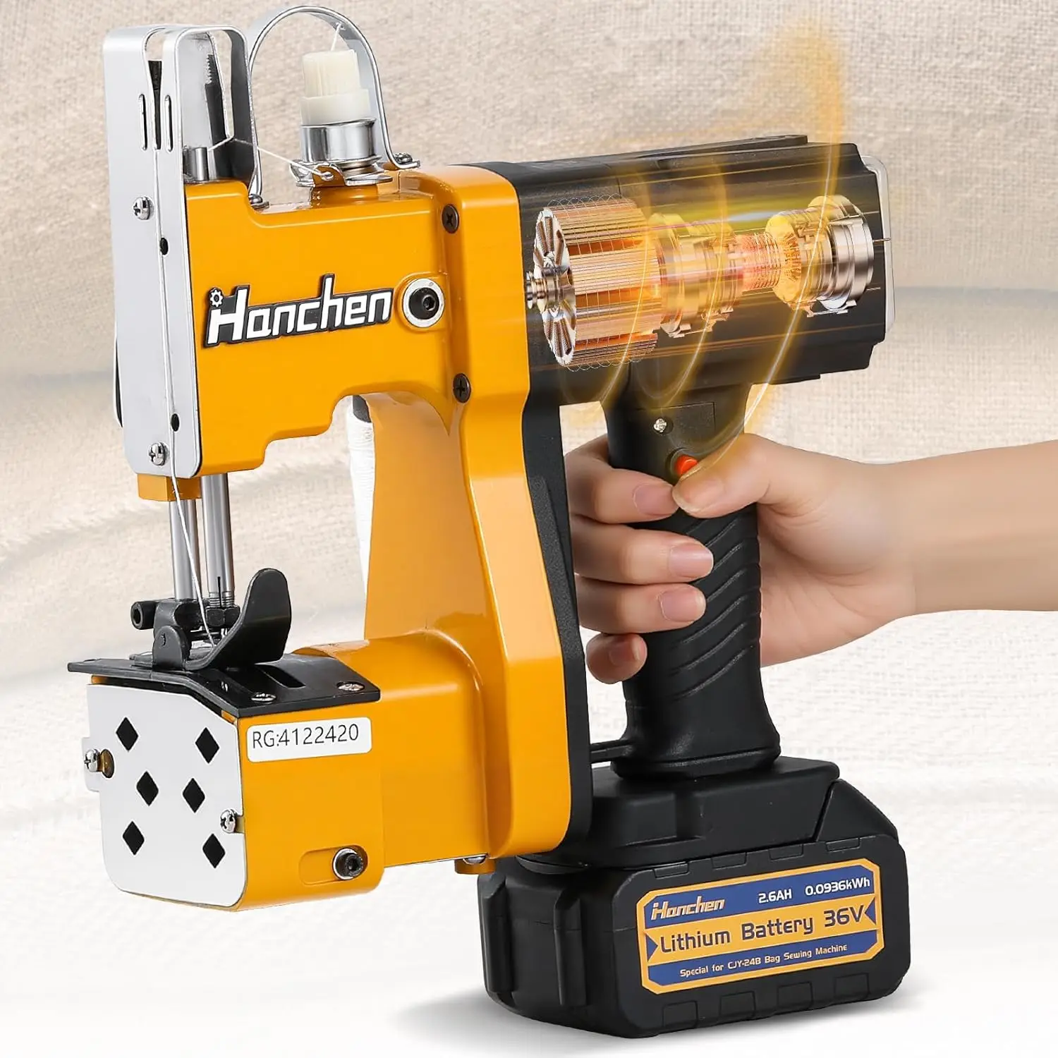 

Cordless Bag Sewing Machine Battery Powered High Speed Sealer for Feed Sacks Jute Bags Seed Vinyl Rice