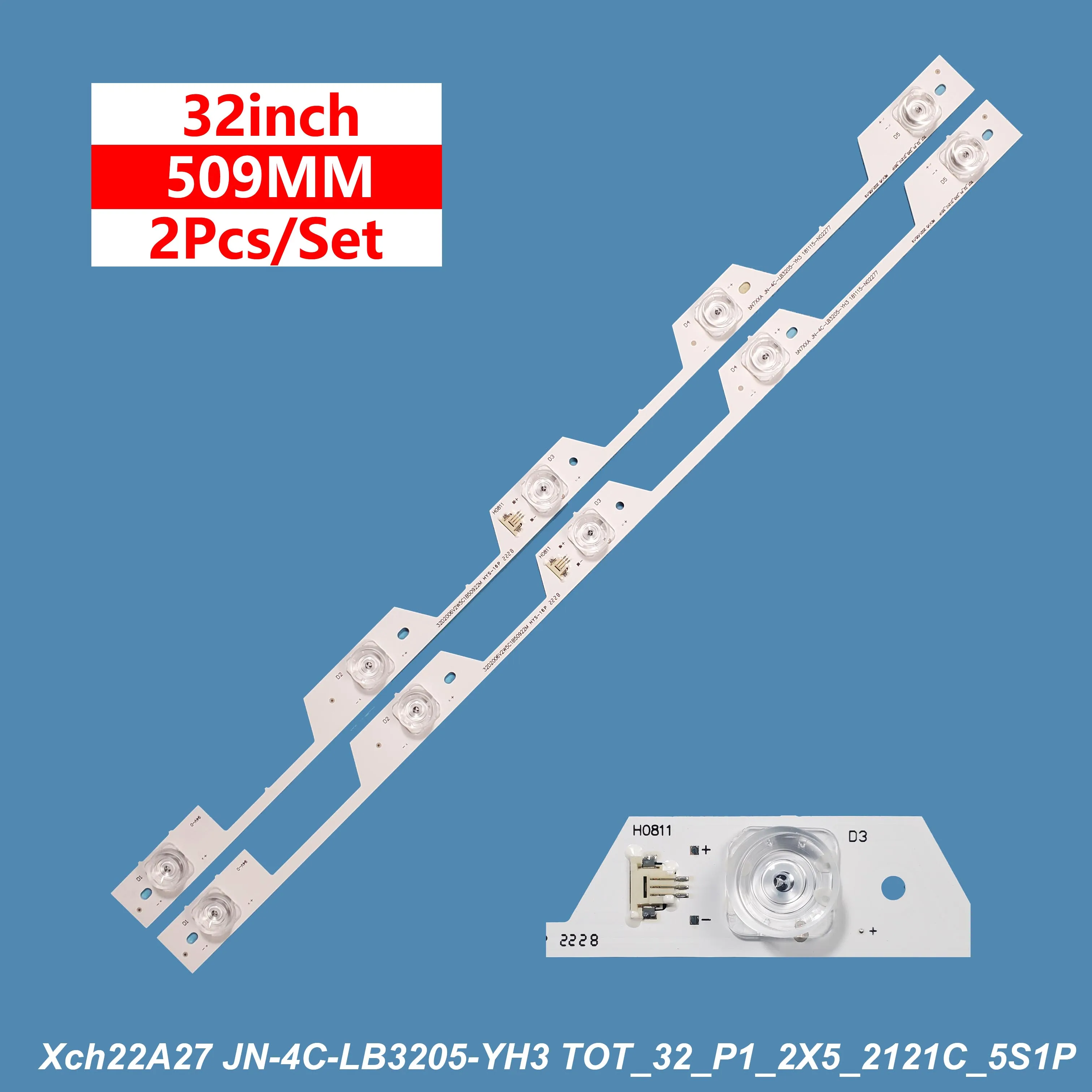 TV led per TCL L32P1 JN-4C-LB3205-YH3 2 pz/set 5LED per TV da 32 pollici L32P1 Y32A580 32D2006V2W5C1B50922M