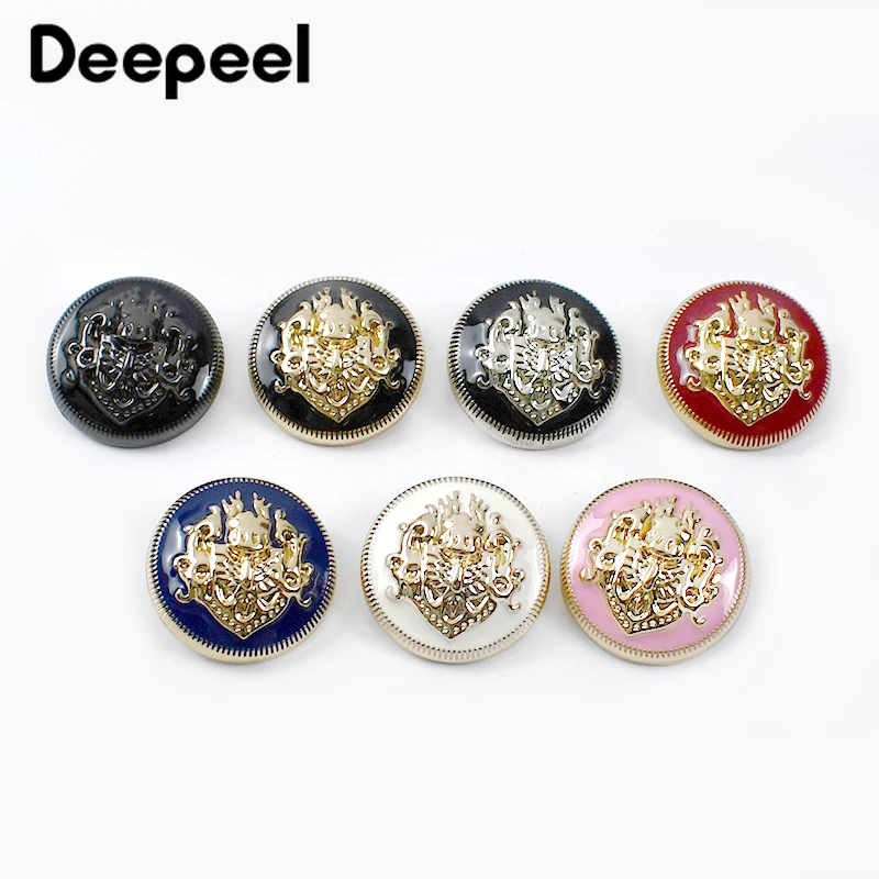 Deepeel-Bouton rond en métal rétro, boucles de chemise de manteau, boutons de décoration de veste de vêtements, accessoires de couture de bricolage, 10 pièces, 10-28mm