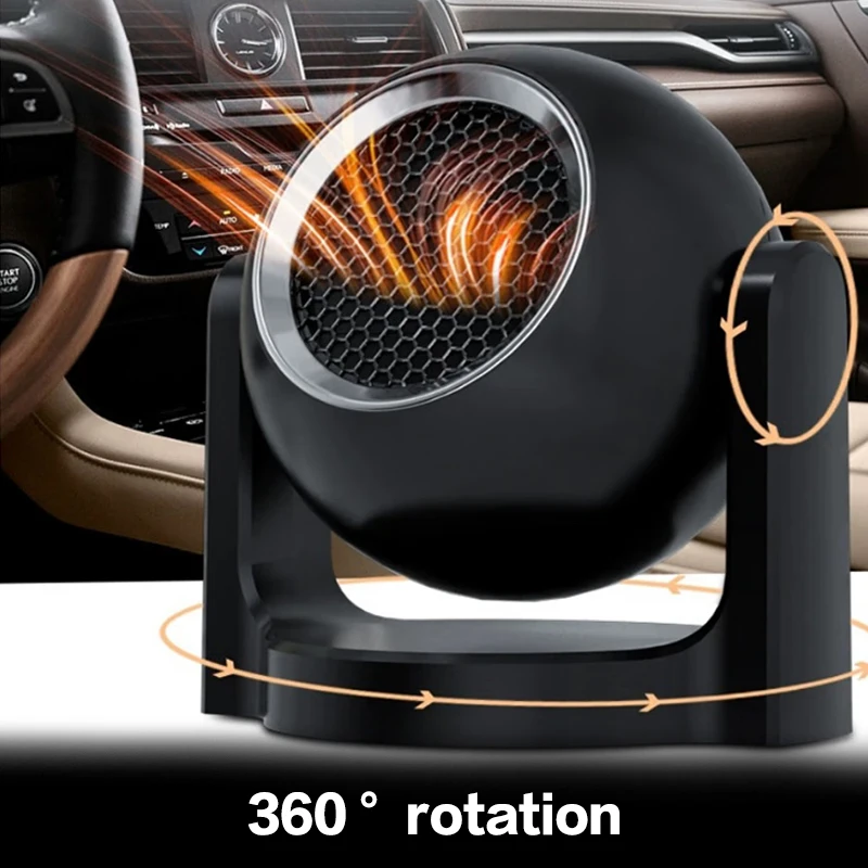 Car Heater Portable Electric Heating Fan  12V 360 Degree Adjustable Car Glass Defogger Defroster Winter Car Heater Accessories