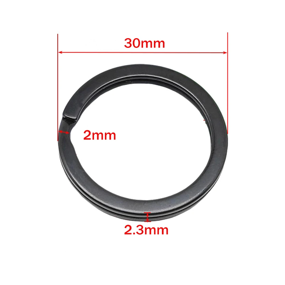 10/20 Stück schwarze Metall-Flachschlüsselanhänger mit rundem Verschluss, Halter, Verbindungsclip für DIY Split-Schlüsselanhänger, Schlüsselanhänger, Anhänger, Schmuckzubehör